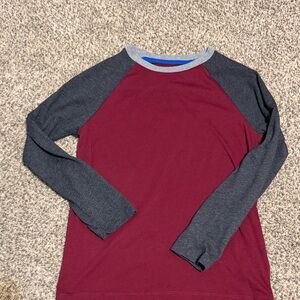 Old Navy Long Sleeve Burgundy and Gray Shirt